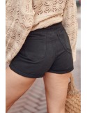 High-waisted denim shorts black 6200 - Online store - Boutique